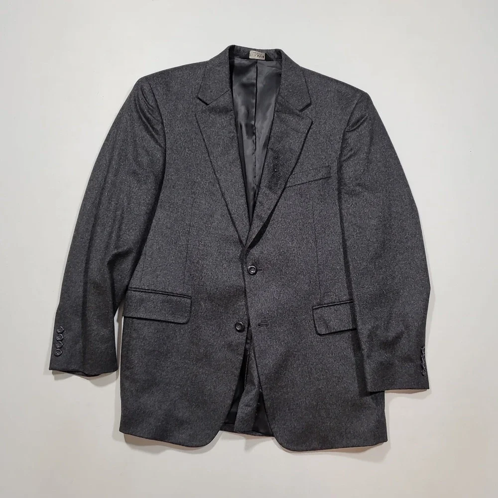JoS A Bank 100% Cashmere Sport Coat Mens‎ 41R 40 42 Charcoal Grey Blazer Soft!